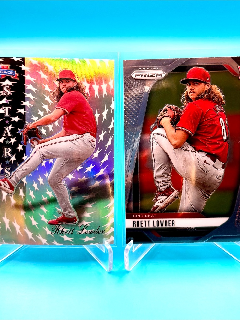 🔥RHETT LOWDER Rookie Lot! 🔥Crusade Certified Stars Refractor + Panini Prizm!